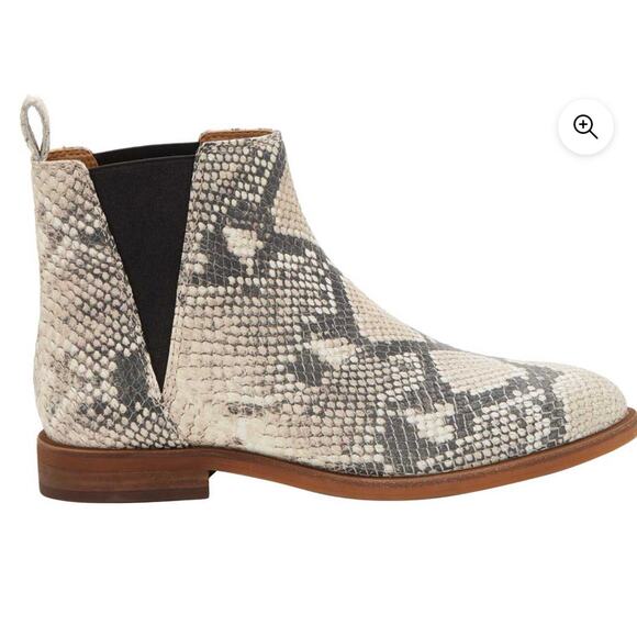 Lucky Brand Haylia Chelsea Boot Gray Black Snake Print Leather Womens 6M - Picture 8 of 8